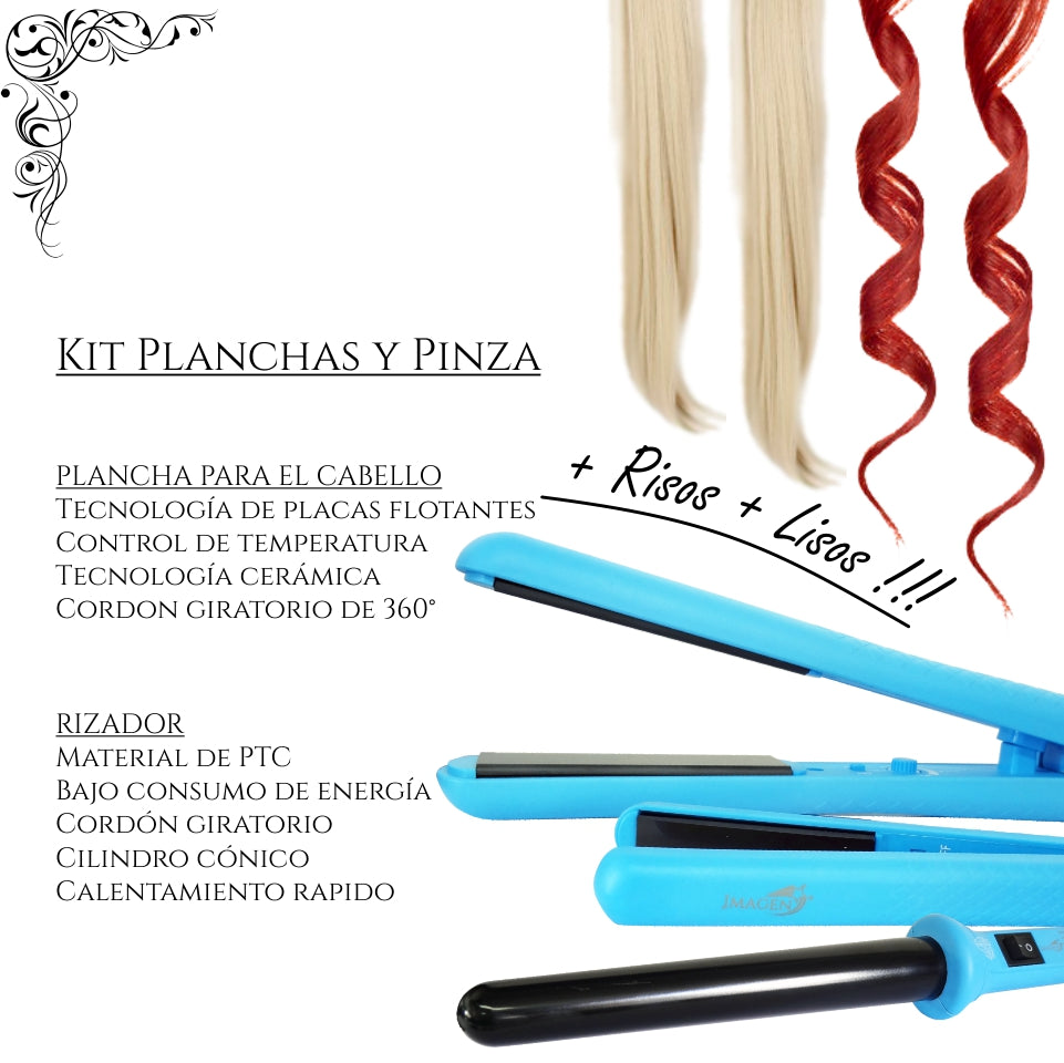 Kit De Planchas Y Rizador De Cabello