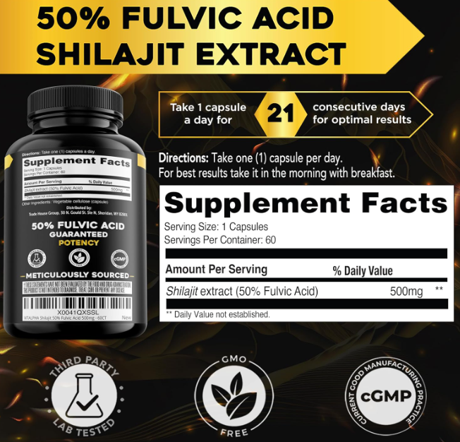 Shilajit 60 Capsulas Suplemento