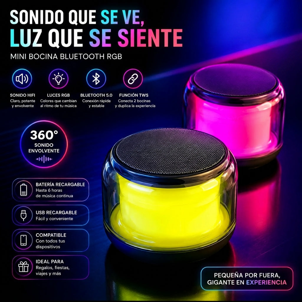 Mini Bocina Bluetooth Rgb