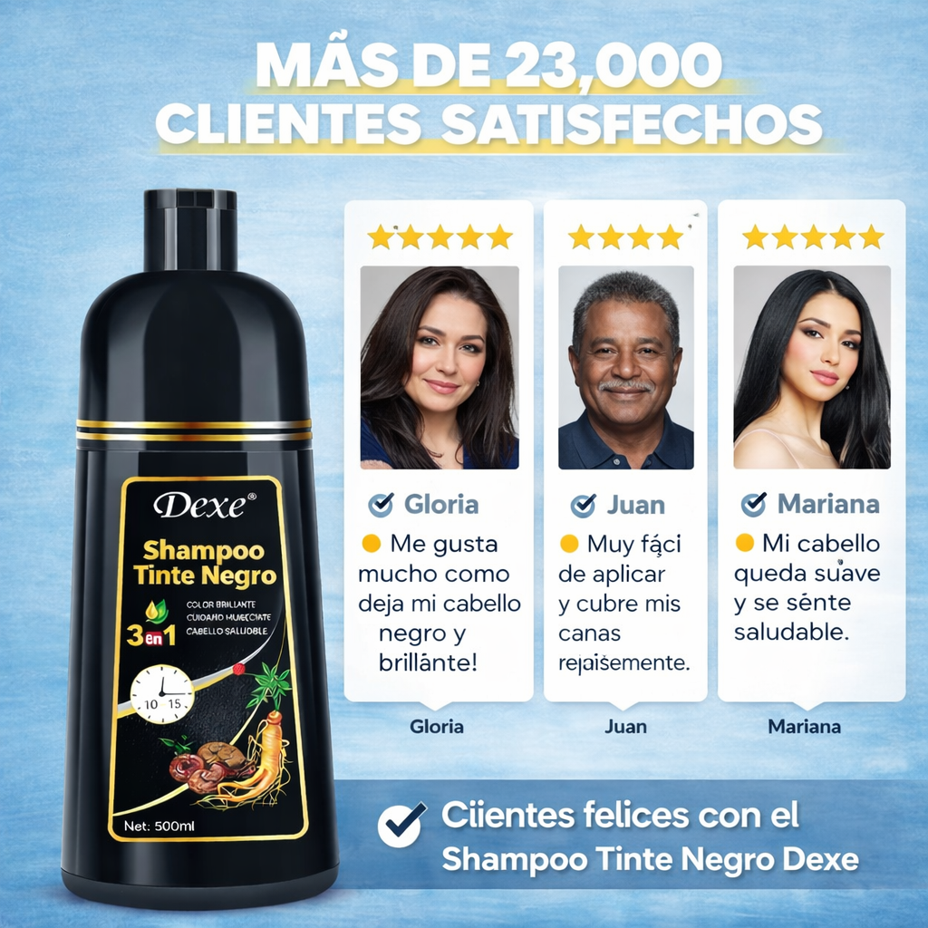 Shampoo Cubre Canas Negro 3 en 1 - DEXE™