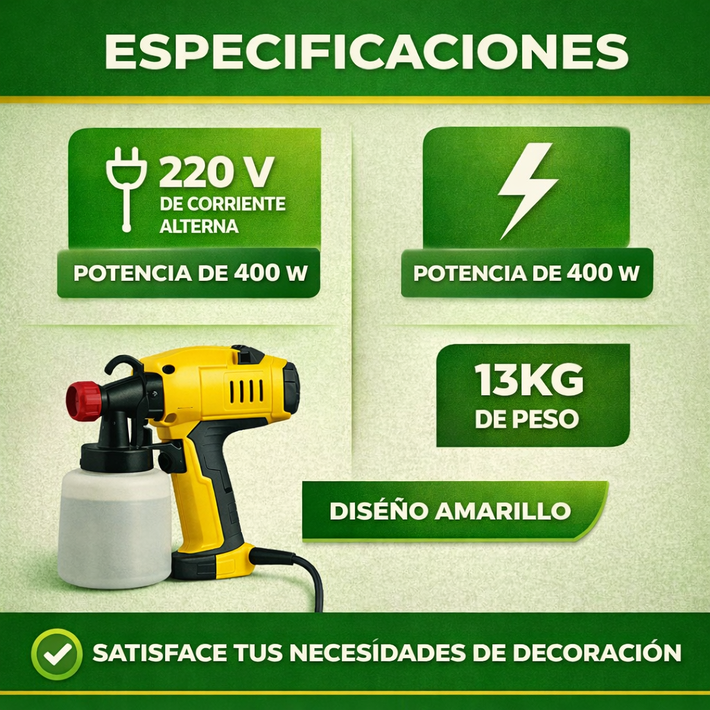 PISTOLA DE PINTURA ELÉCTRICA MULTIFUNCIONAL