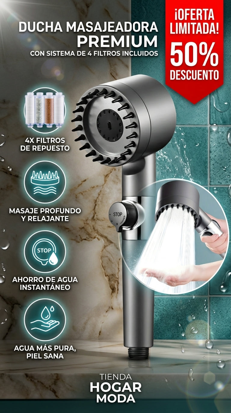 Regadera Ducha Masajeadora 4 Filtros