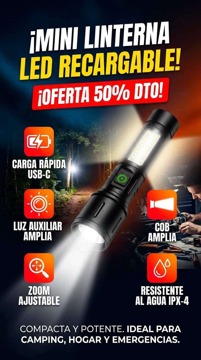 Mini Linterna Led Recargable