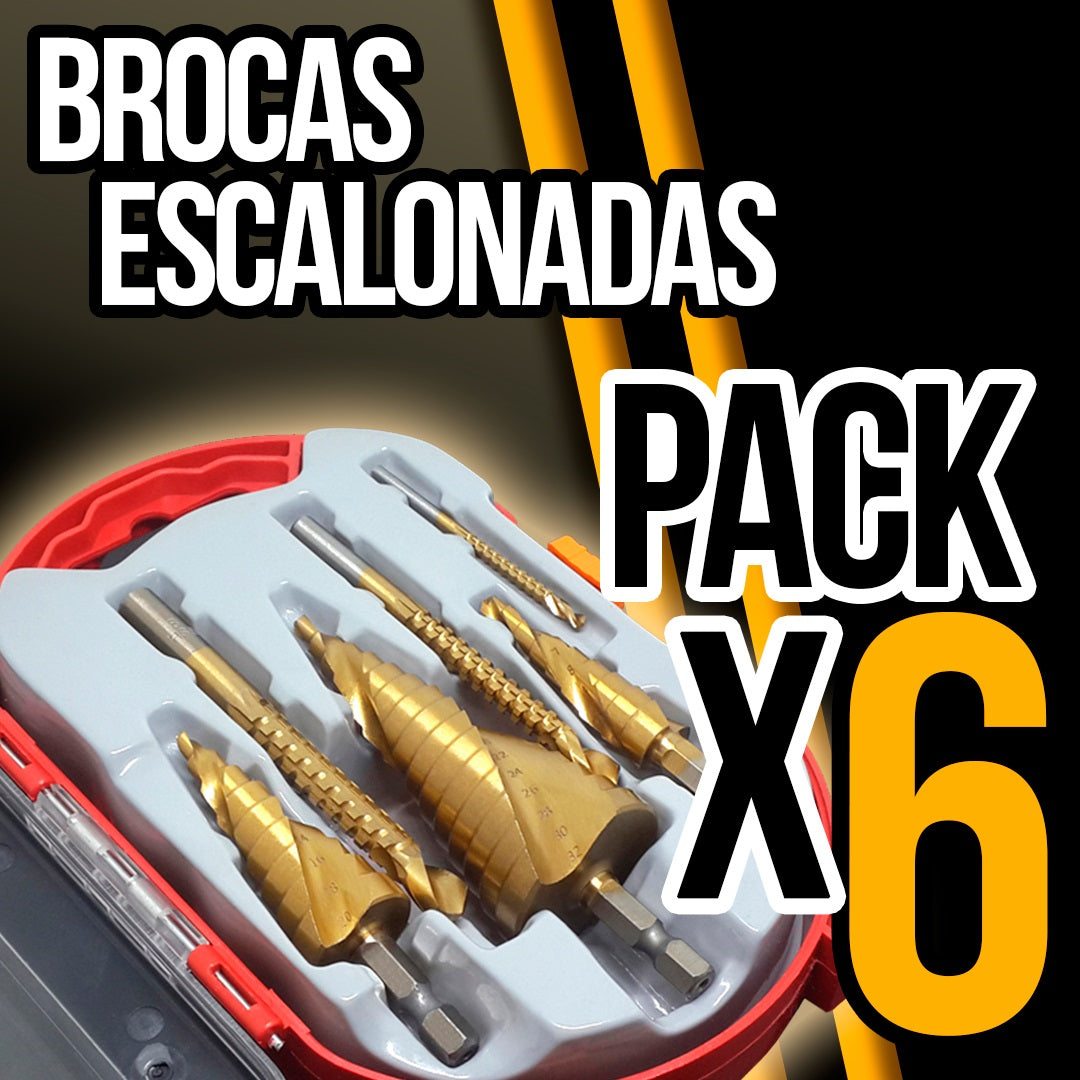 SET DE 6 BROCAS ESCALONADAS DE TITANIO
