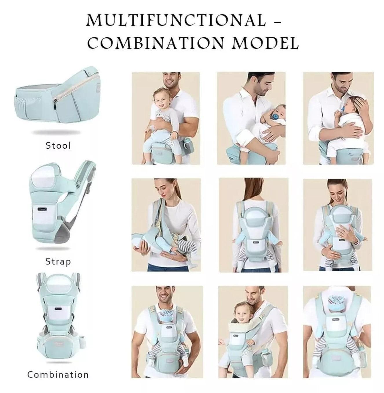 Portabebe Cangurera Mochila Multifuncion