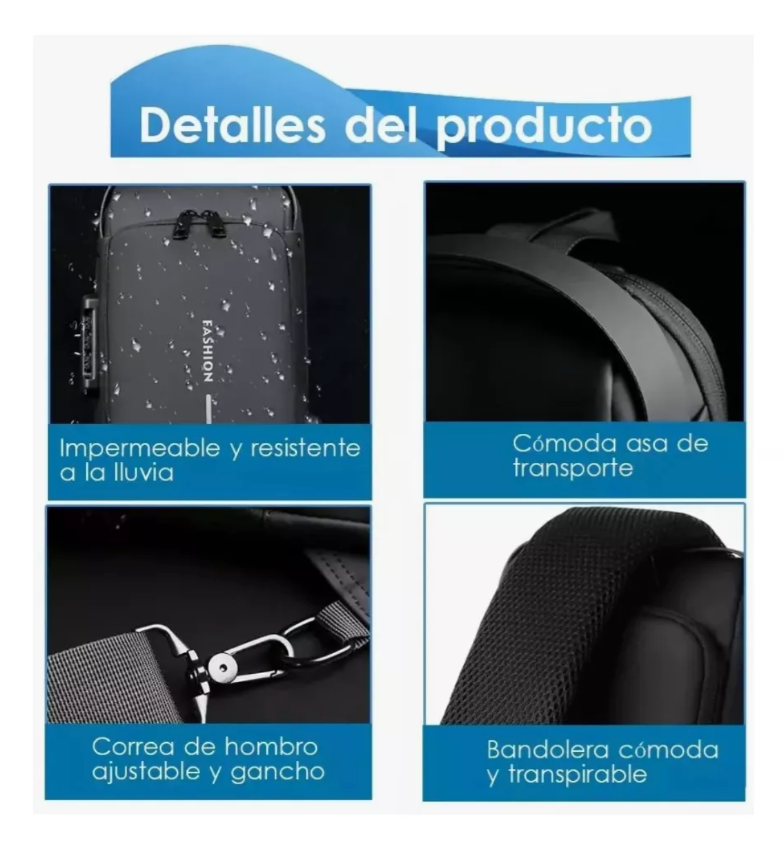 Mochila Pechera Cruzada Antirrobo
