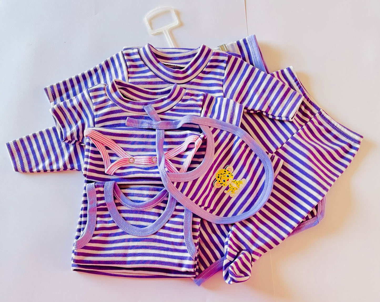 KIT ROPA DE ALGODON 7 PZS DE BEBE