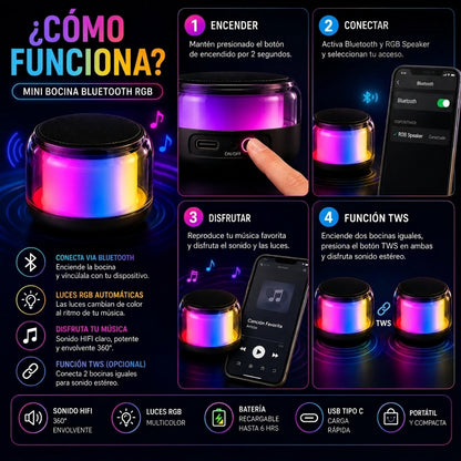 Mini Bocina Bluetooth Rgb