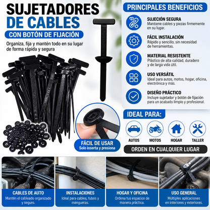Kit 50 Sujetadores Nylon Carro Hogar