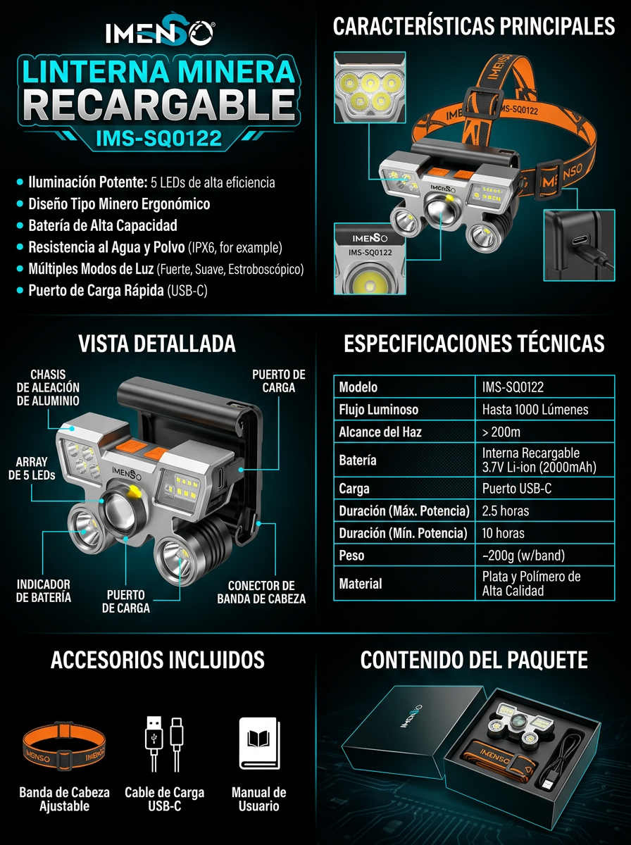 Linterna Tipo Minero Portatil