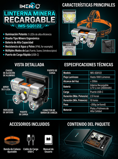 Linterna Tipo Minero Portatil