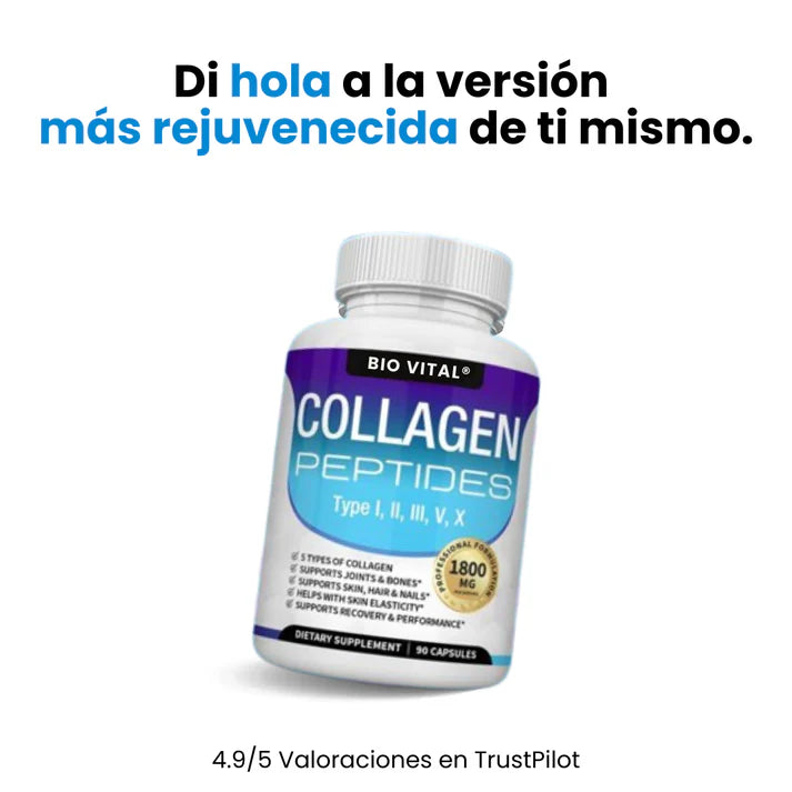 Toplux® | COLÁGENO PEPTIDES 5 EN 1 - 90 cápsulas