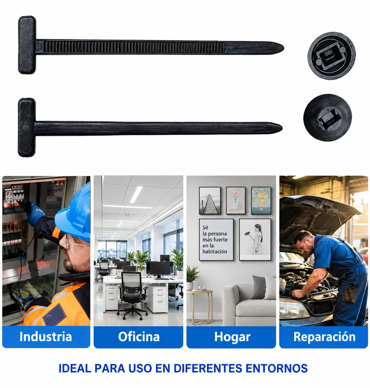 Kit 50 Sujetadores Nylon Carro Hogar