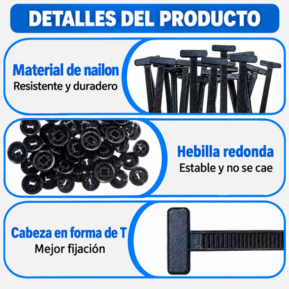 Kit 50 Sujetadores Nylon Carro Hogar