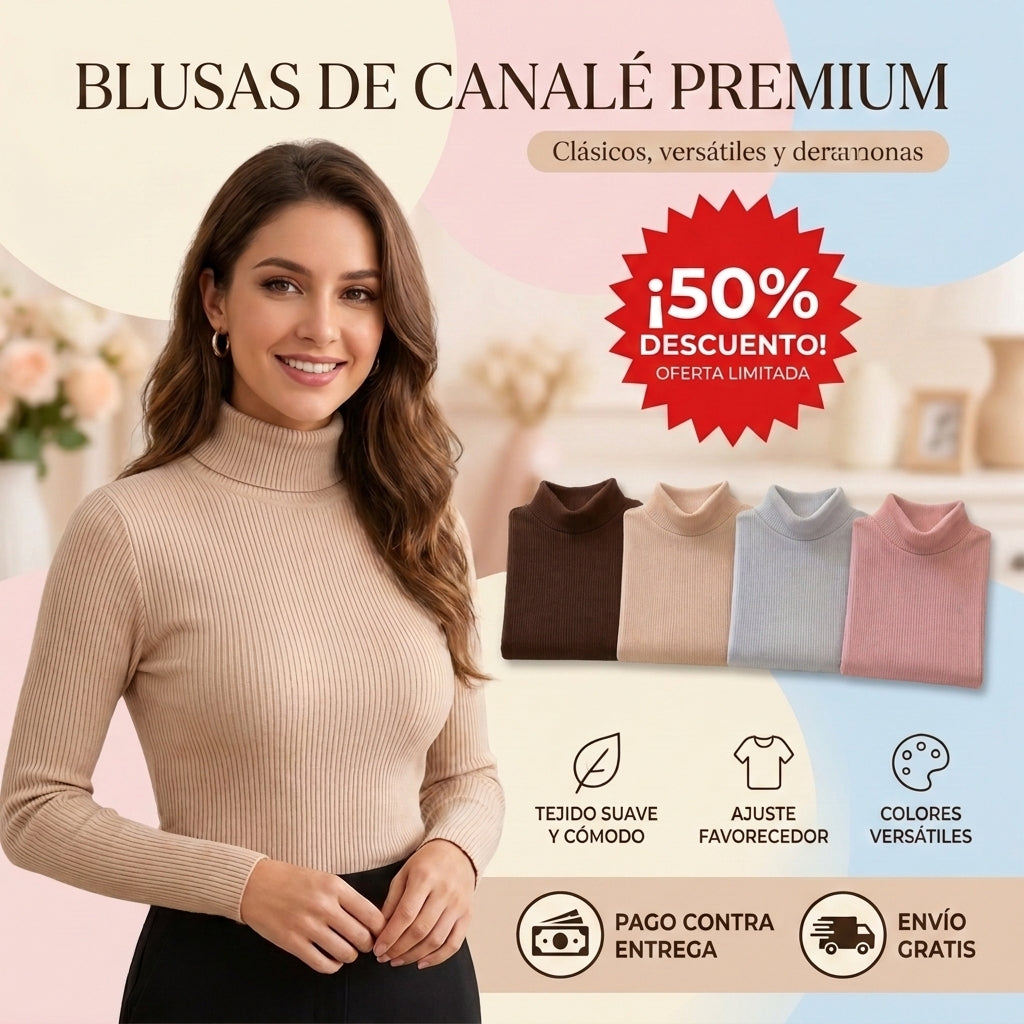 Blusa De Canale Con Cuello Alto