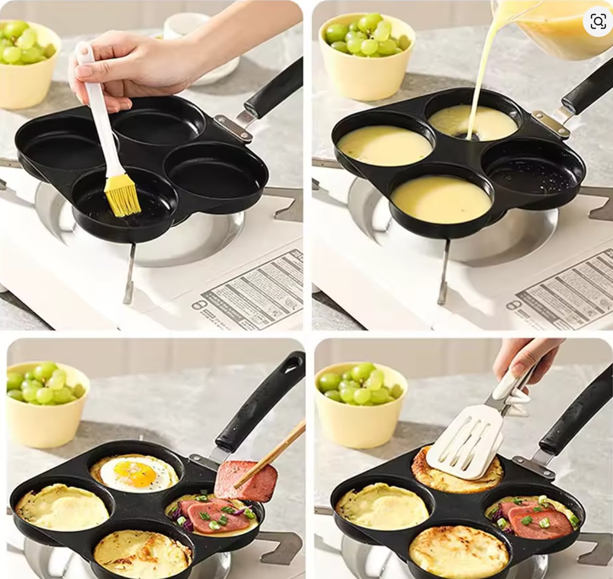 Sarten 4 Espacios Antiadherente Cocina