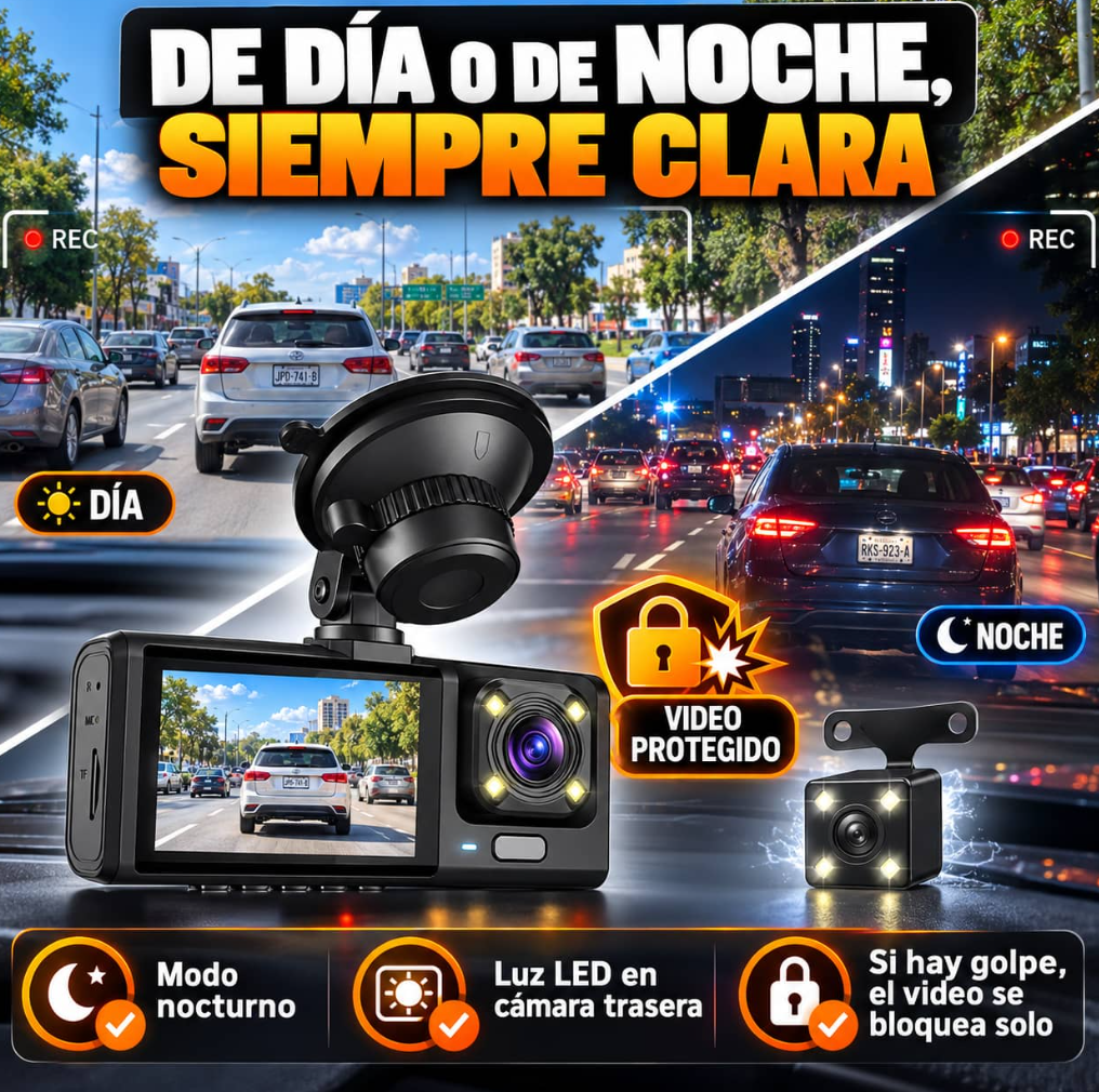 Cámara para Auto DriveGuard 3X™ | Pruebas Claras Si Te Chocan