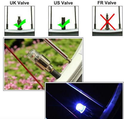 PACK 4 Luces LED impermeables para válvula de neumático