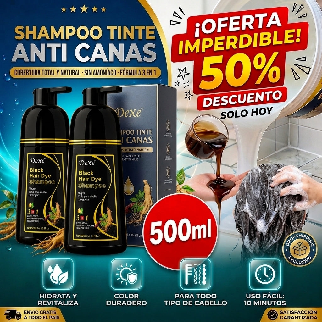 Shampoo Tinte Anti Canas 500ml