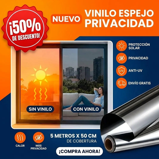 Vinil Espejo Privacidad 5 Mts X 50 Cm