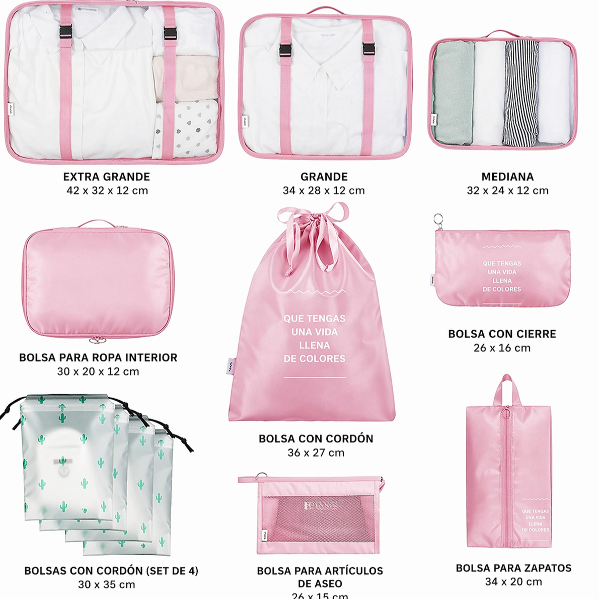 Kit Completo Bolsas Organizadoras