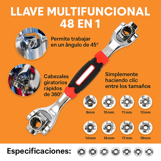 🔧 LLAVE MULTIFUNCIONAL 48 EN 1