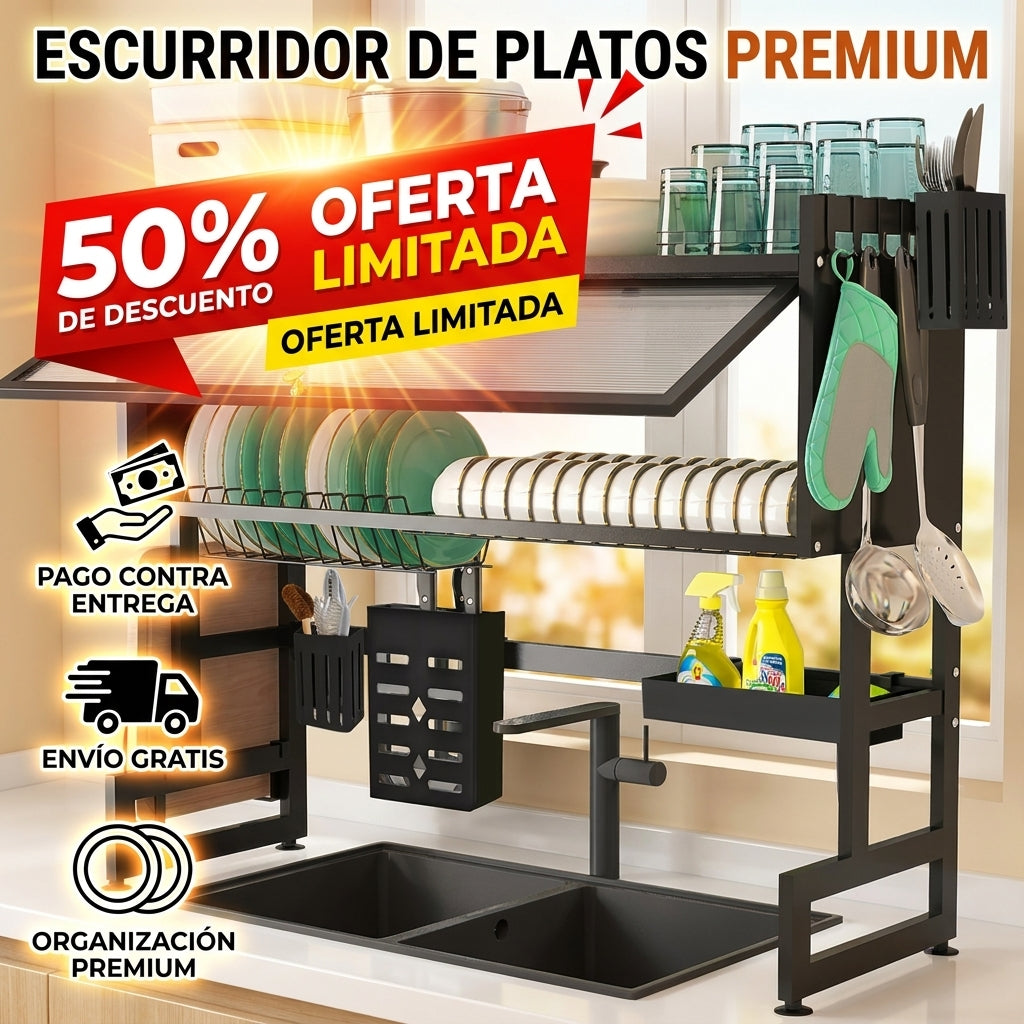 Escurridor De Platos De Acero 2 Niveles