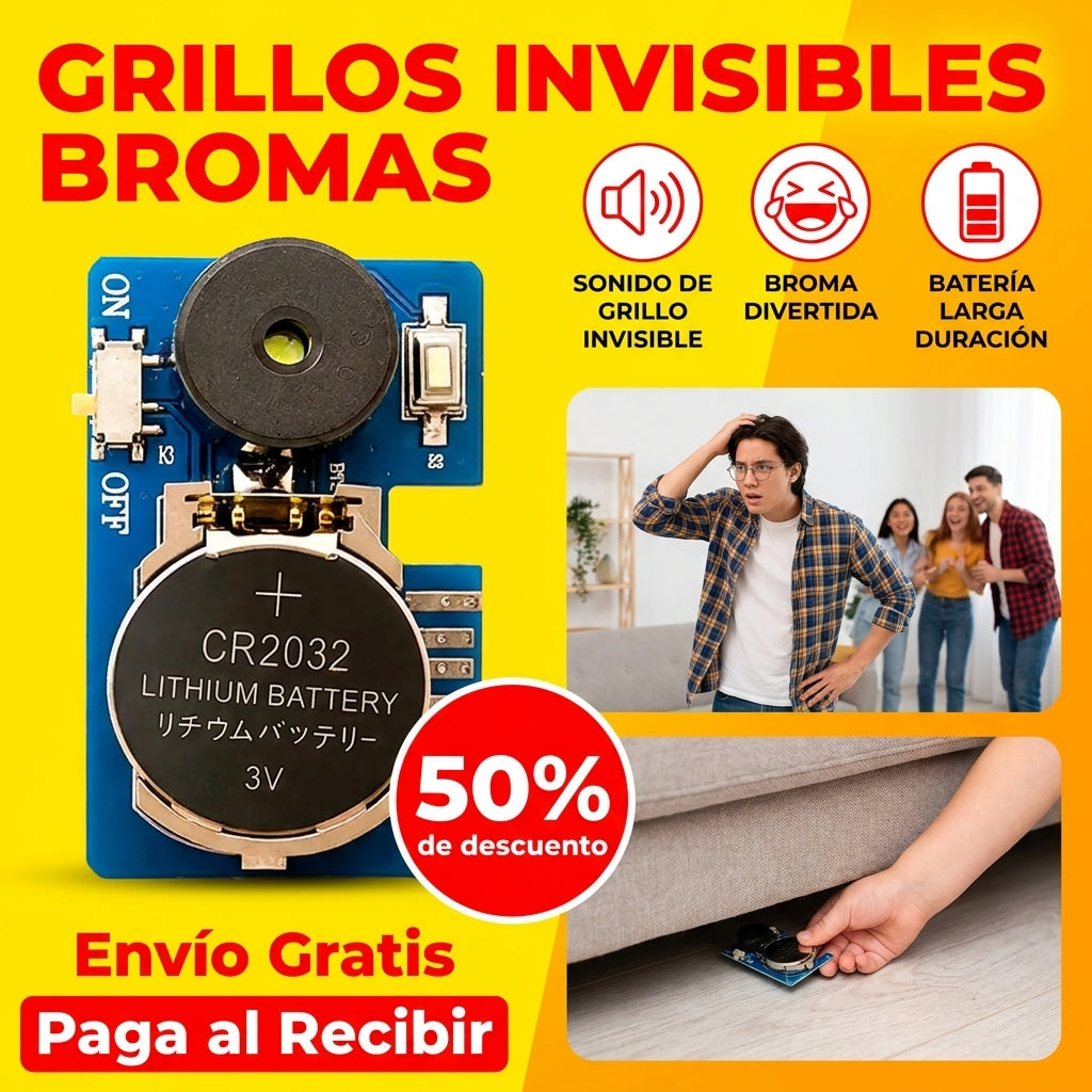 Pack 4 Aparatos De Grillo Invisible Broma