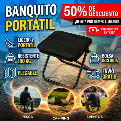 Banquito De Bolsillo Plegable Y Portatil