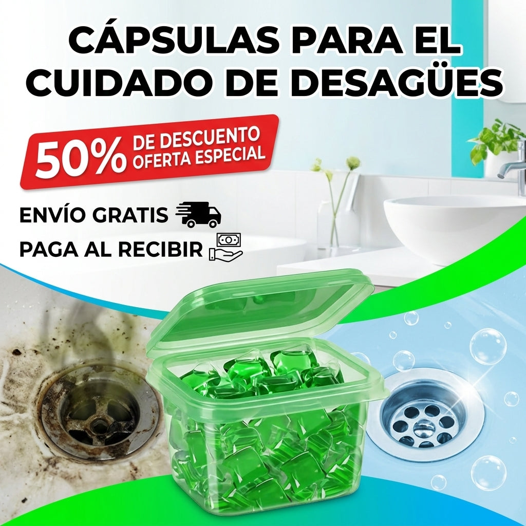 Cápsulas De Bio Enzimas Para El Cuidado De Desagües