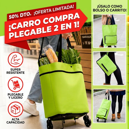 Carro Compra Plegable 2 en 1