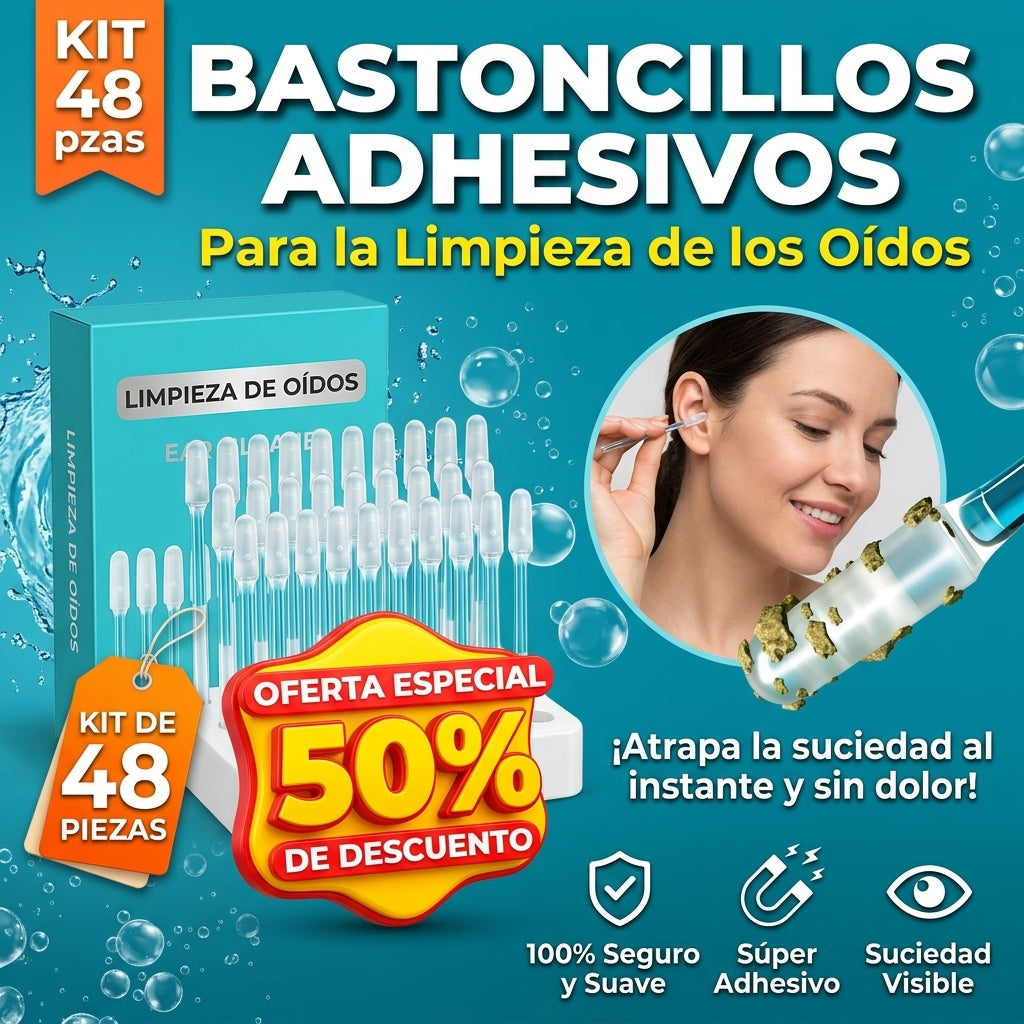 Bastoncillos adhesivos para la limpieza de los oídos