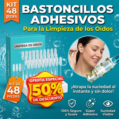 Bastoncillos adhesivos para la limpieza de los oídos