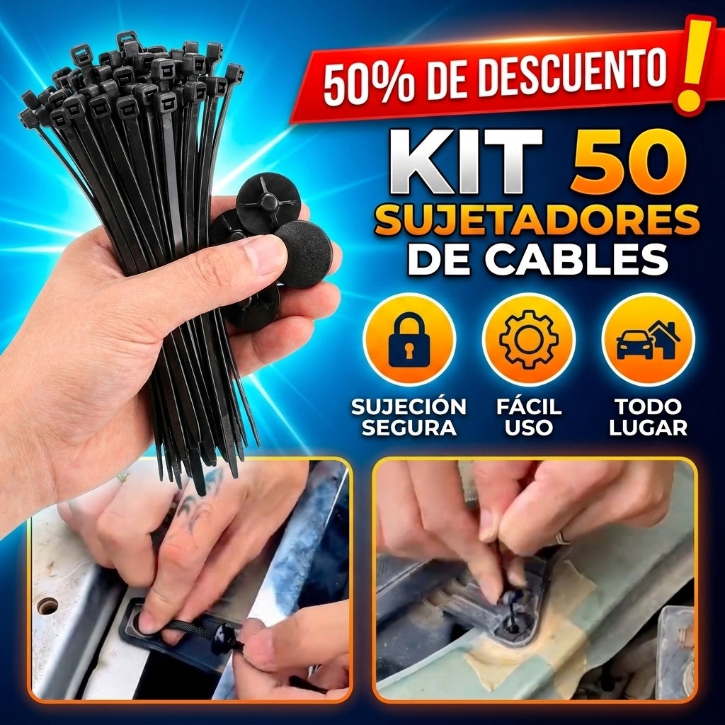 Kit 50 Sujetadores Nylon Carro Hogar