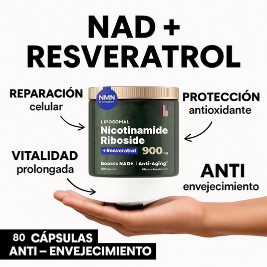 Liposomal NAD+ | Suplemento Anti-Envejecimiento Con Resveratrol 🌿