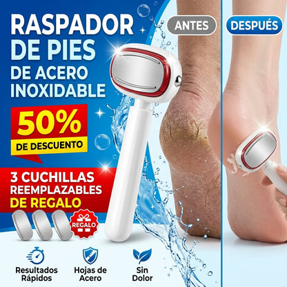 Raspador de pies con hoja de acero inoxidable