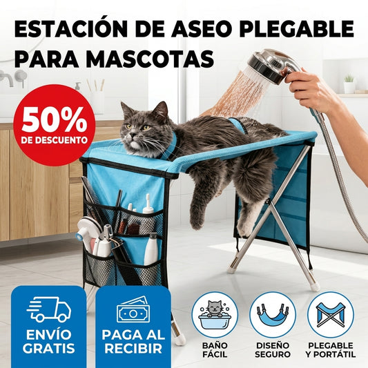 Cama 2 en 1 Plegable Para El Aseo De Mascotas