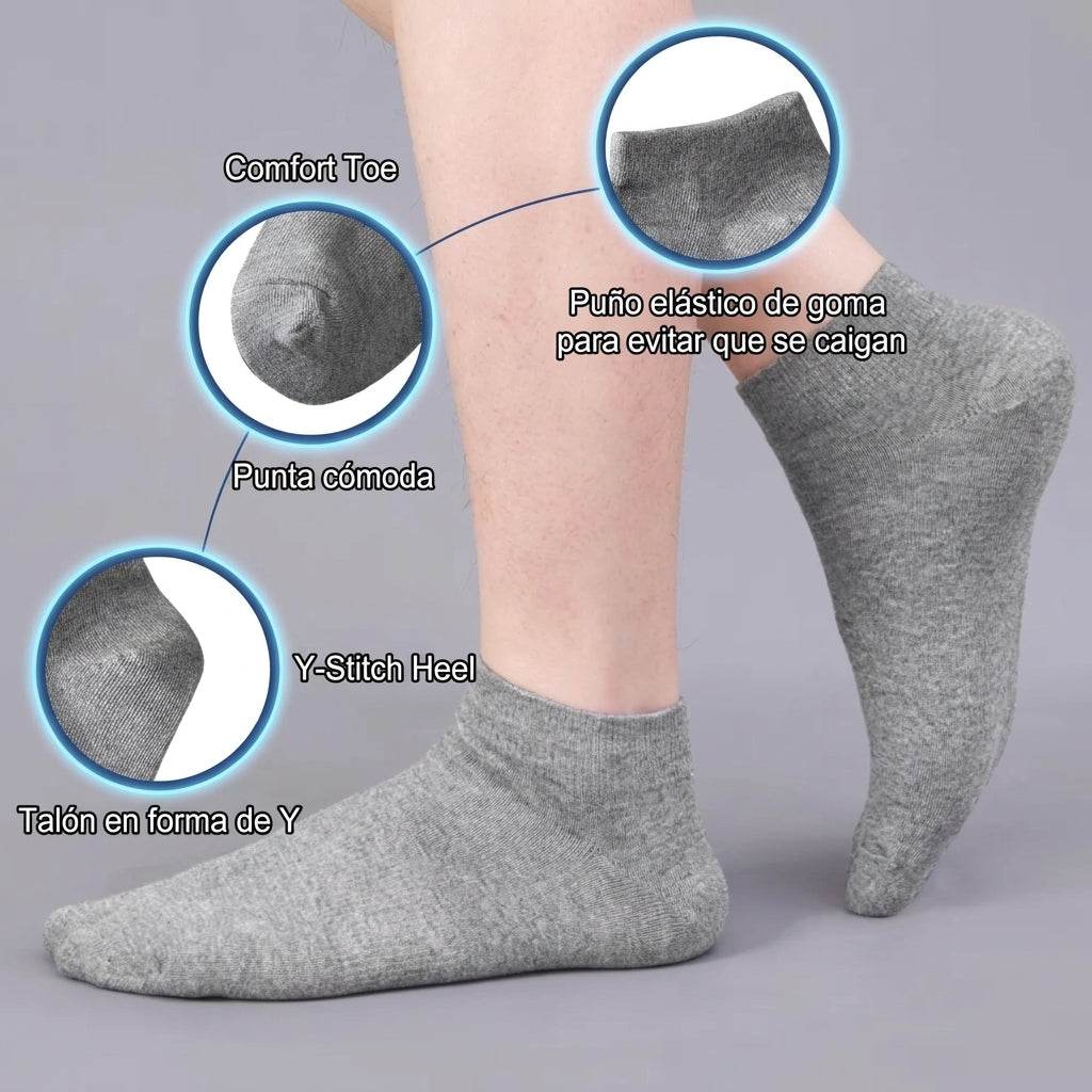 Calcetines Cortos Hombres Dama Unisex Cómodo 12 Pares