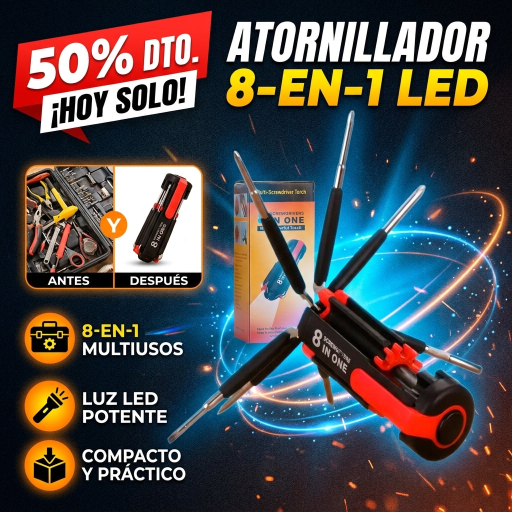 Led Desatornillador Multifuncion 8 En 1