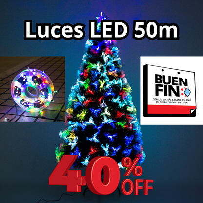 🎄 Rollo de Luces LED 50 Metros Multicolor 8 en 1