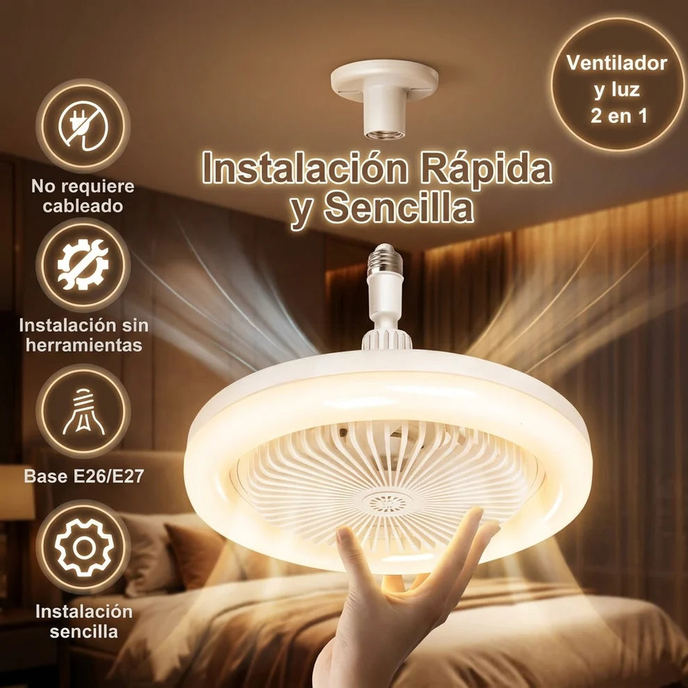 Lampara Ventilador Con Luz