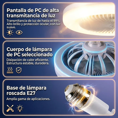 Lampara Ventilador Con Luz