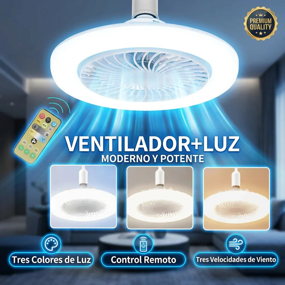 Lampara Ventilador Con Luz