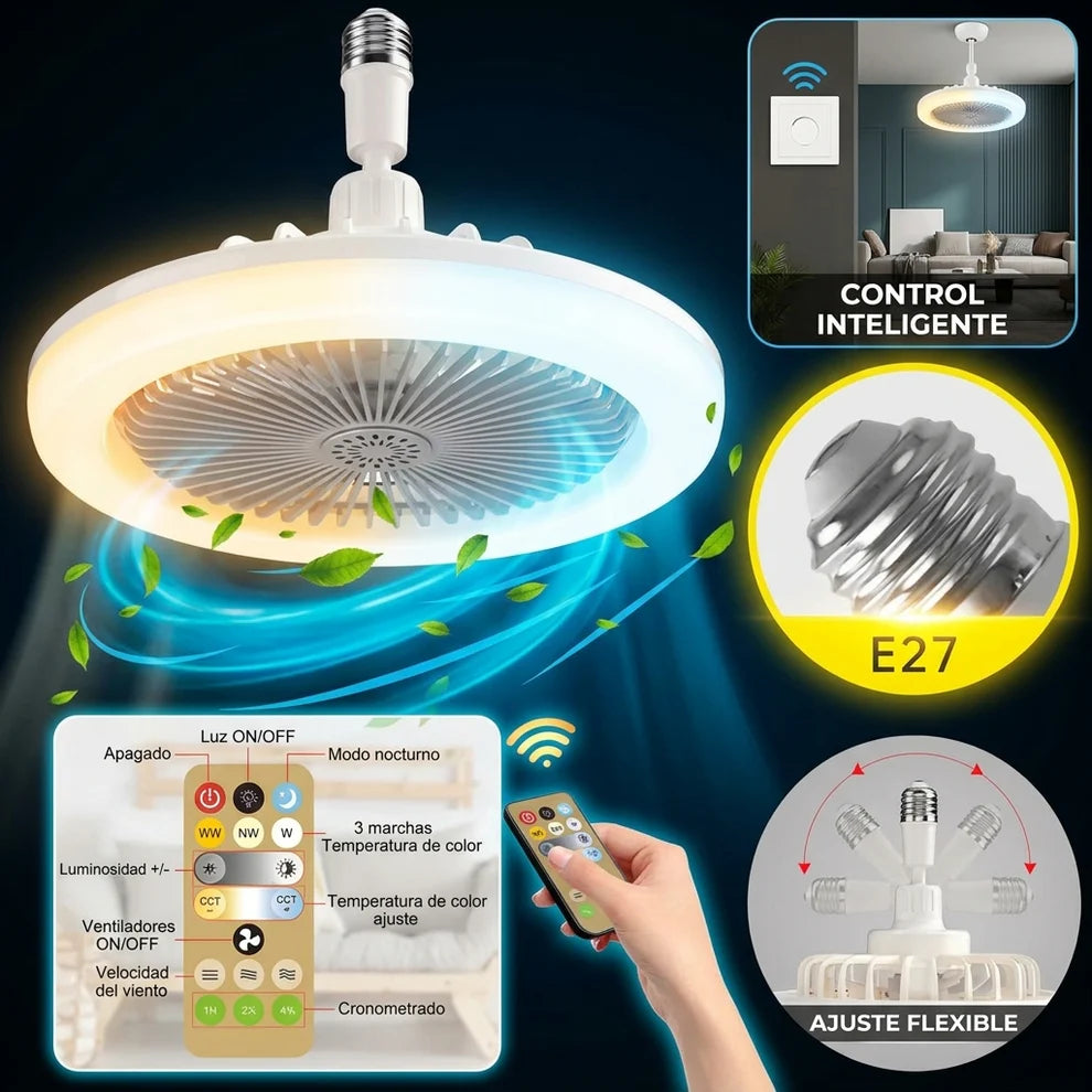 Lampara Ventilador Con Luz