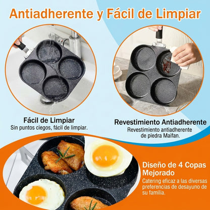 Sarten 4 Espacios Antiadherente Cocina