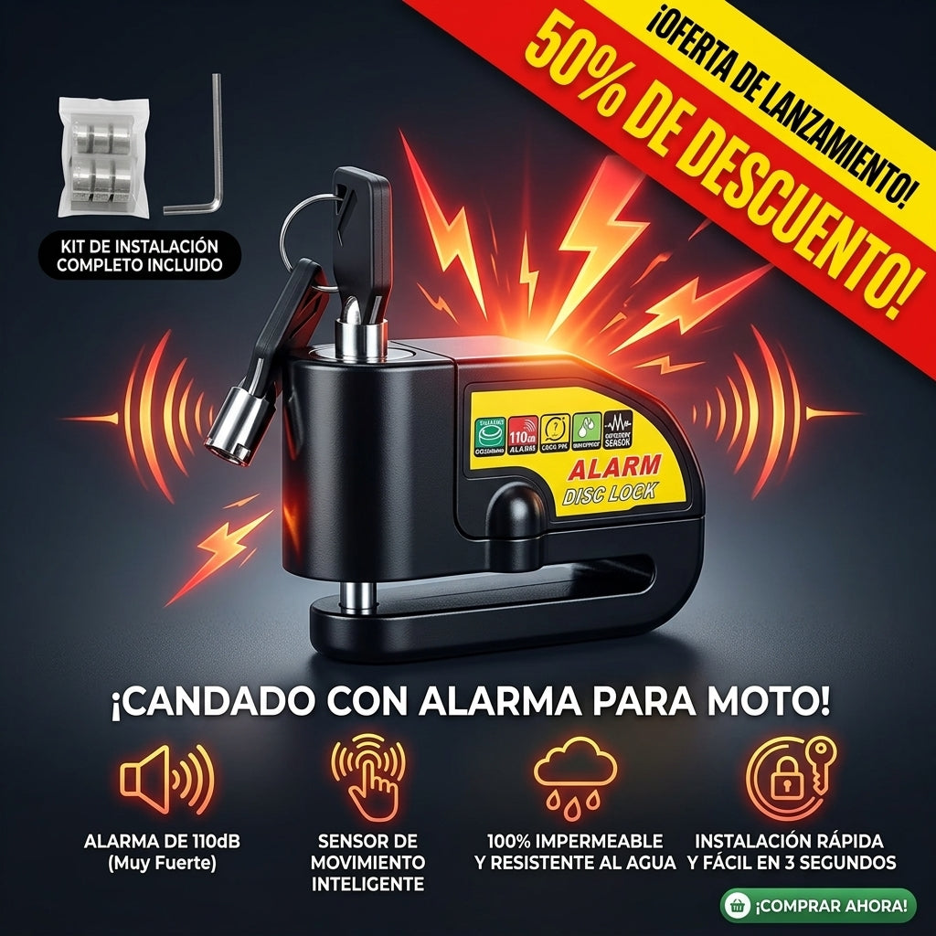 Candado De Alarma Para Motocicleta