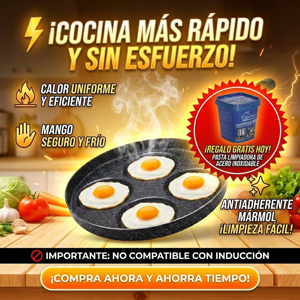 Sarten 4 Espacios Antiadherente Cocina
