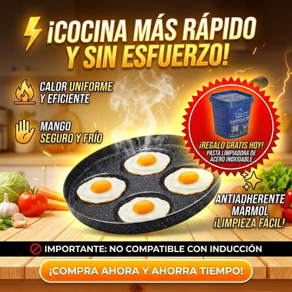 Sarten 4 Espacios Antiadherente Cocina