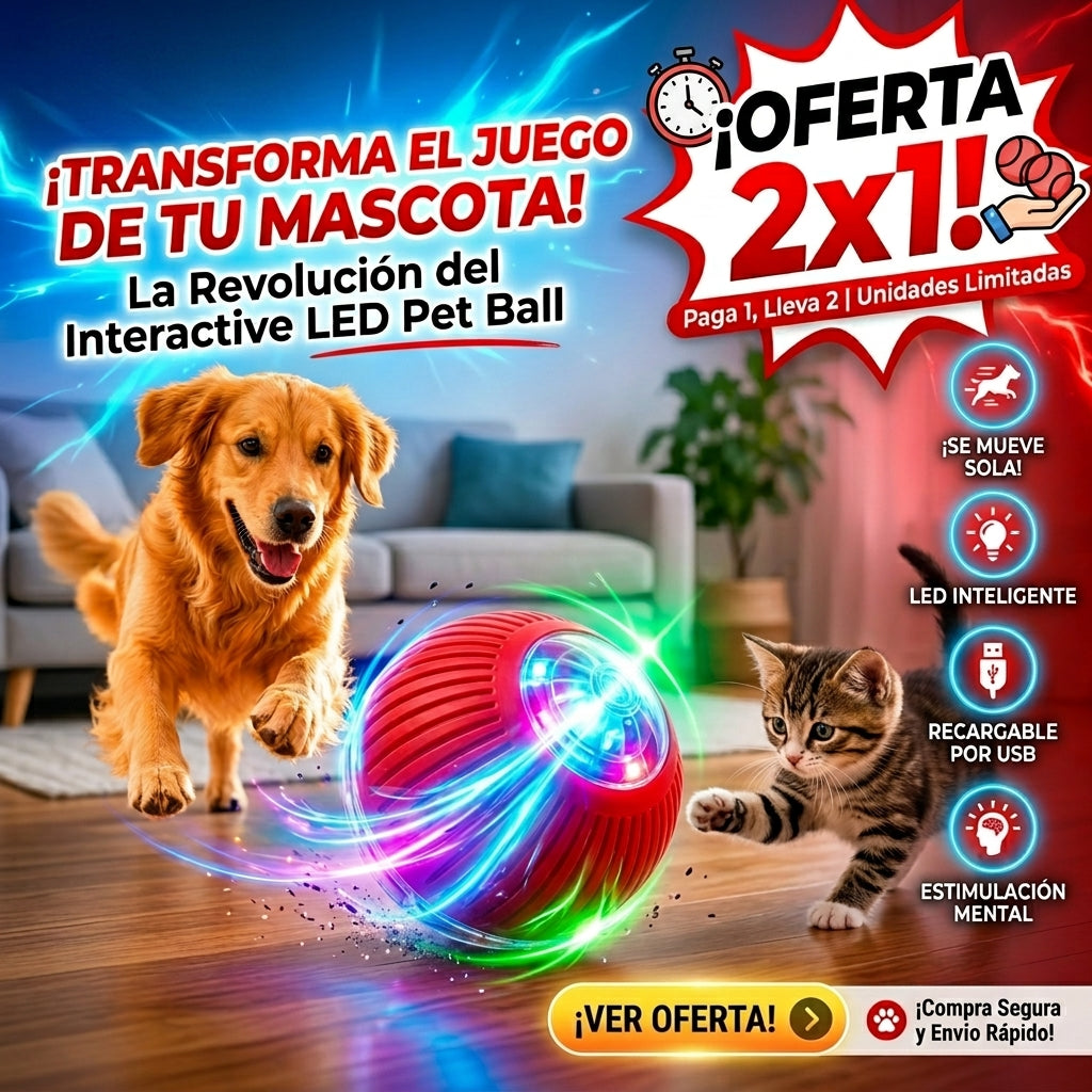 Pelota Interactiva Led Para Mascotas