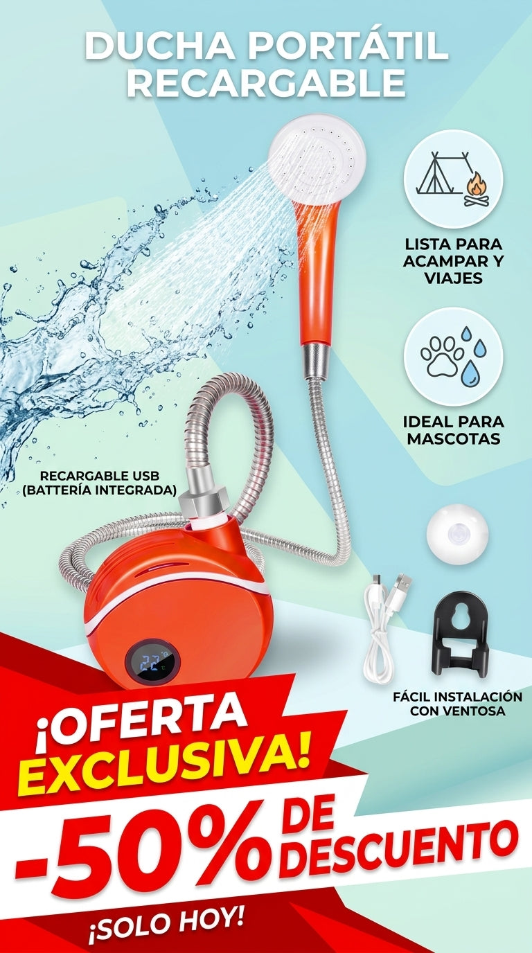 Ducha De Camping Recargable Para Exterio